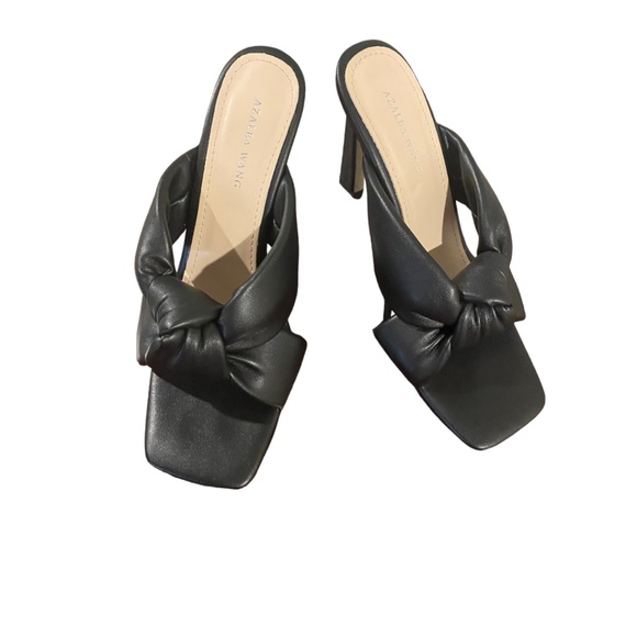 Azalea Wang Black Open Square Toe - Size 9 - Picture 9 of 9